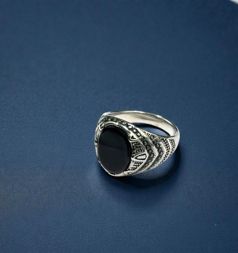 Anello per uomo acciaio con - uomo,