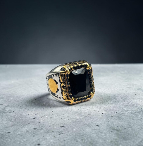Anello uomo acciaio - acciaio, dettaglio