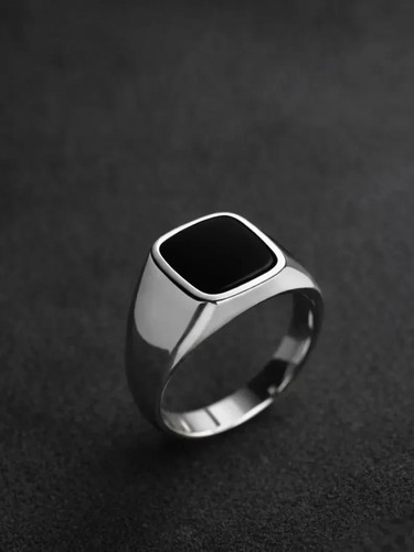 Anello onice nera uomo taglio - onice,