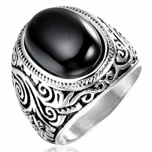 Anello uomo acciaio inox ovale