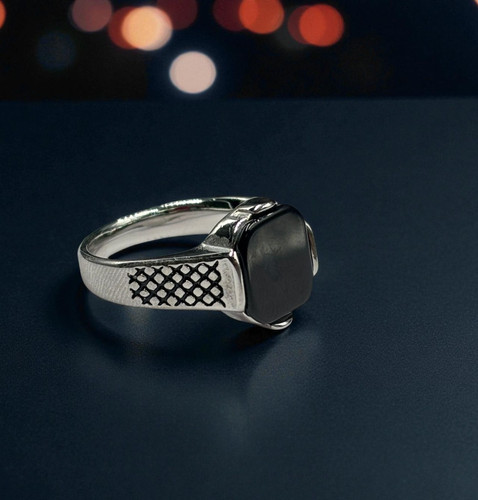 Anello uomo acciaio con - uomo,