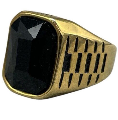 Anello uomo donna pietra nera - uomo,