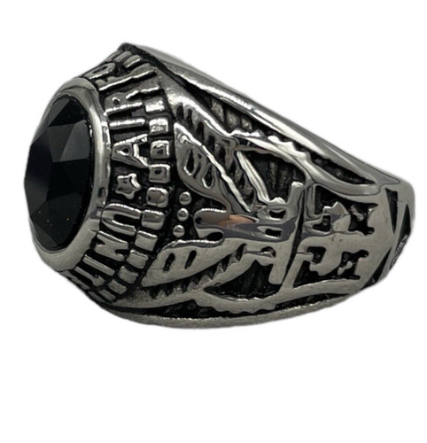 Anello pietra nera ovale onice - anello,