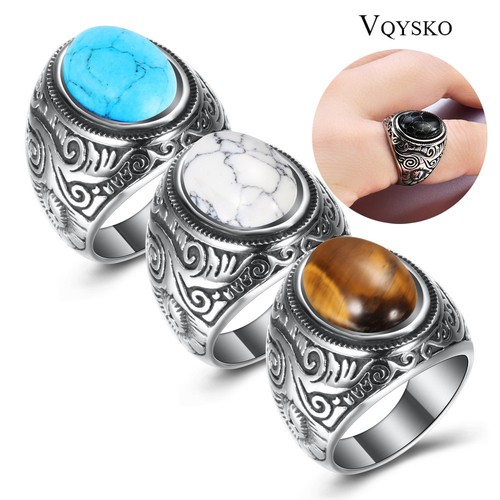 Anello uomo retrò onice - onice, opale