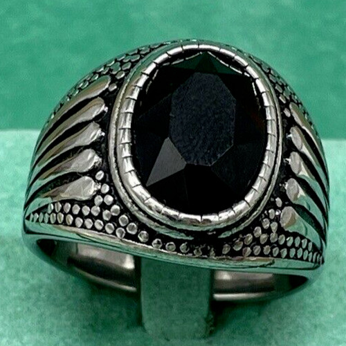 Anello pietra nera onice - nera, di