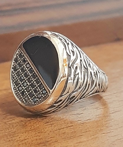 Anello uomo onice argento - anello,