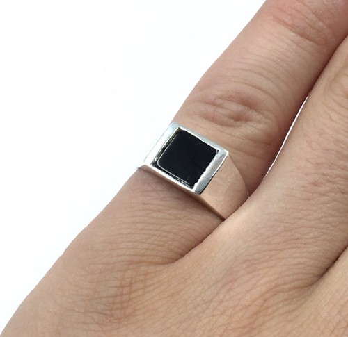 Anello argento 925 - argento, onice