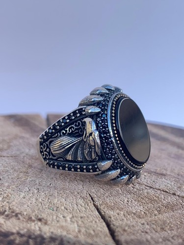 Anello uomo argento 925 onice - ,